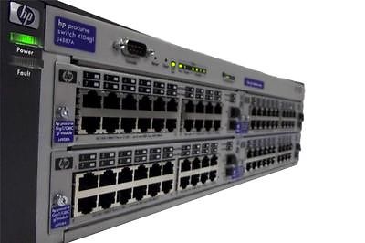 Refurbished HP ProCurve 4104gl J4887A + 4 ProCurve Gig-t/GBIC GL Modules J4908A + RPS-J4839A - Pricing & specs Refurbished HP ProCurve 4104gl J4887A + 4 ProCurve Gig-t/GBIC GL Modules J4908A + RPS-J4839A &#8211; Pricing &#038; specs 1420182035 1