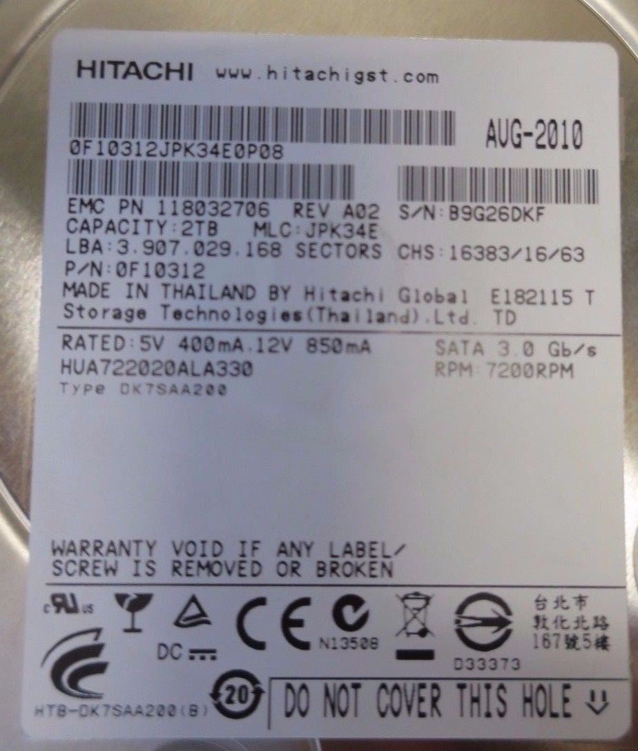 Dell EMC CX-SA07-020 005049058 - 3.5" 2TB SATA Hard Drive HDD Fibre Channel 8CM16 Dell EMC CX-SA07-020 005049058 &#8211; 3.5&#8243; 2TB SATA Hard Drive HDD Fibre Channel 8CM16 1496638644 586 s l1600